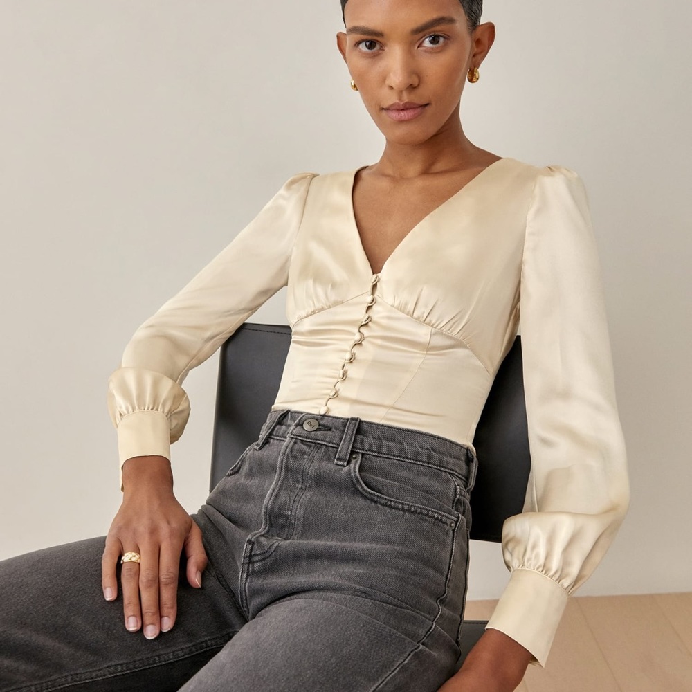 Reformation Cadence Silk Top